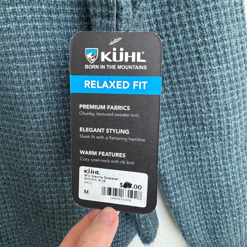 NWT KUHL sienna sweater in mineral blue Medium - Picture 8 of 9